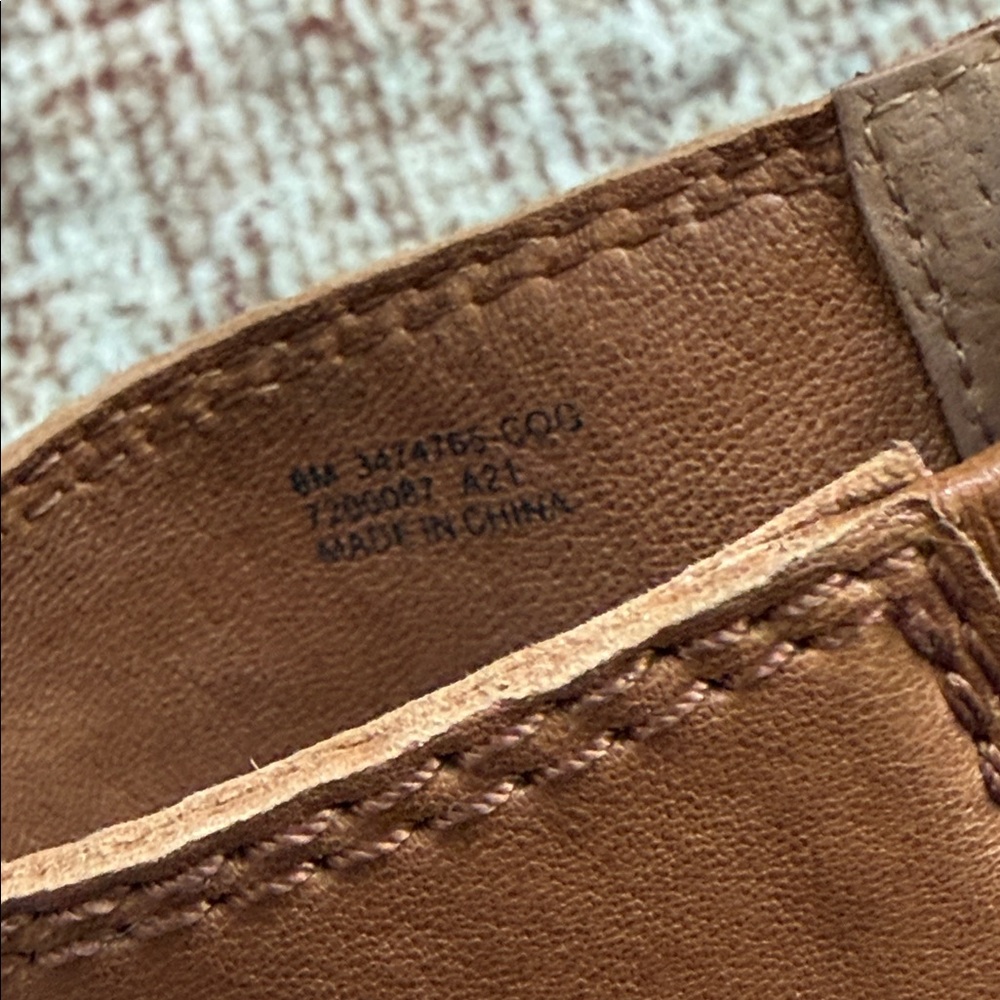 Frye Brielle Back Zip Stacked Heel Ankle Sandal Cognac Leather Women's Size 8 - Picture 10 of 10